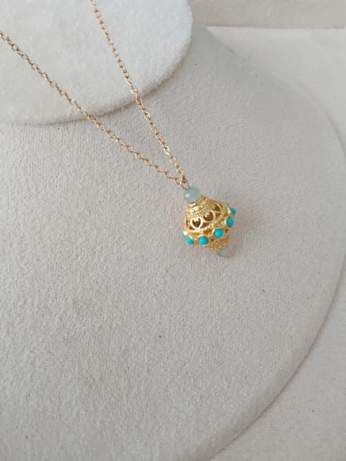 Collier Talisman natuurlijke aquamarijn stenen – photo 5
